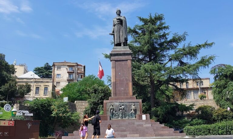 A statue of Shota Rustaveli, georgian poet, in Tbilisi