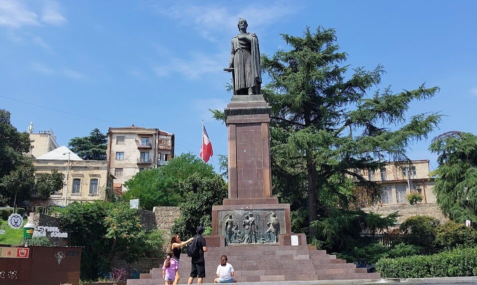 A statue of Shota Rustaveli, georgian poet, in Tbilisi